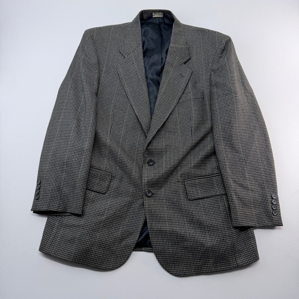 Jos A Bank Executive Collection Grey Houndstooth Blazer Sport Coat 42 Regular